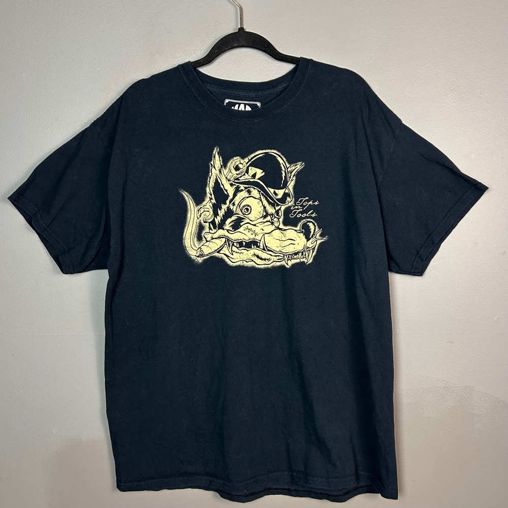 Mac Tools T-shirt Mens XL Tops in Tools Wolf Graphic Black Double Sided Mechanic